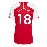 Camiseta Arsenal Takehiro Tomiyasu #18 Primera Equipación Replica 2023-24 para mujer mangas cortas